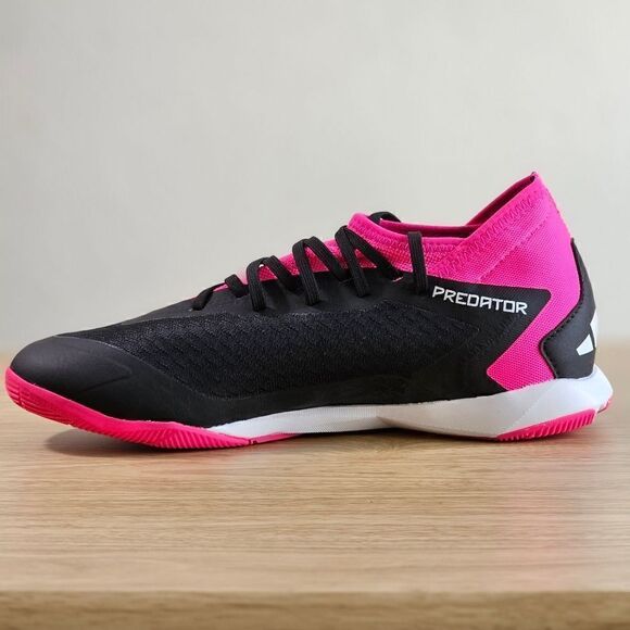 Adidas Predator Accuracy .3 Indoor Soccer Sala Shoes 10 Black Pink White GW7069 - Picture 8 of 11